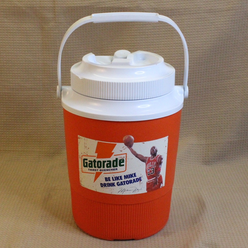 Vtg Gatorade 1992 Be Like Mike Drink Gatorade Michael Jordan 1 Gallon Jug Orange